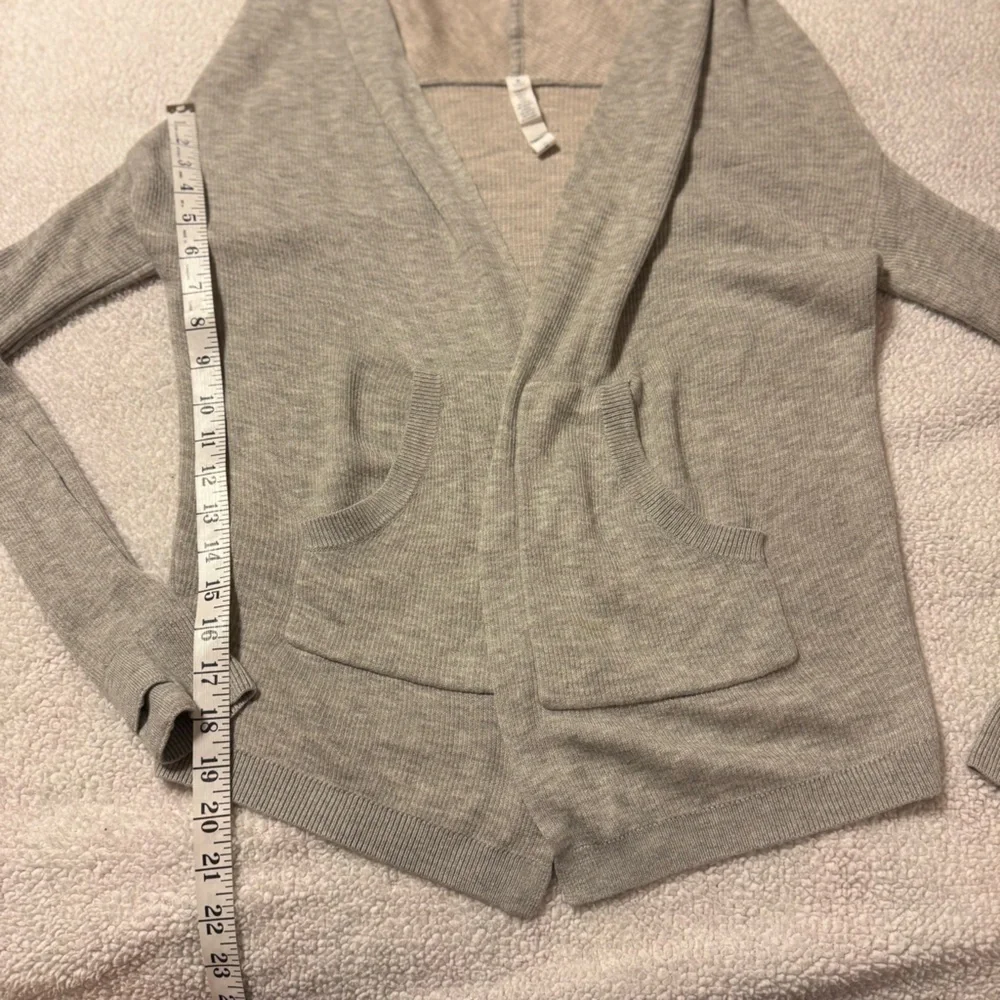 Lululemon Gray Cabin Yogi Wrap Heathered Medium Grey Hooded Cardigan Sweater
